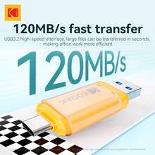 Kodak 2-In-1 Type-C USB3.2 OTG 64GB/128GB/256GB Dual Interface Metal USB Flash Drive, Compatible With IPhone 15/16/17, IPad Mini 6 2021, MacBook, Android Smartphones (With USB-C OTG Function) - View 6