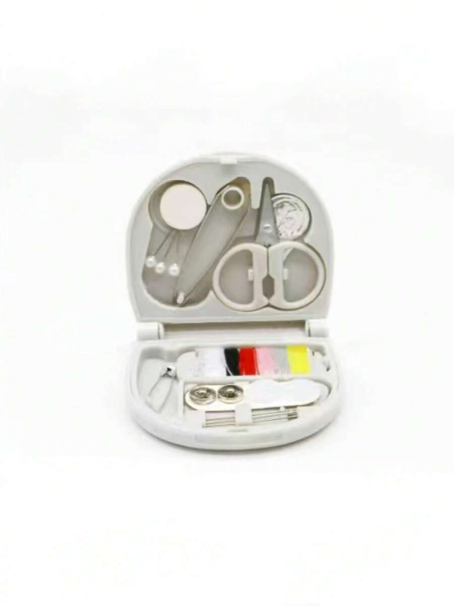 Perlengkapan Jahit Mini Portabel Warna Abu-abu 1 Set - abu-abu - View 1