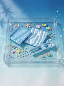 3pcs Cloud Shape Perler Beads DIY Tool Set, Includes Beading Pen, Sorting Tray, Bead Scoop, Handmade Melted Bead Art Craft Tools, Holiday DIY Gift, Fuse Bead Tool Kit - Multicolor - View 3