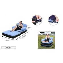 100*90*88cm (Inflated Size) Inflatable Lounge Chair With Ottoman, Multi‑Function Foldable Air Sofa Bed, Ergonomic Blow‑Up Recliner, Portable For Indoor Outdoor Camping Home Use, Random Color - Multicolor - View 12