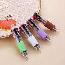 Mini 4 Colors Multicolor Retractable Ballpoint Pens 2Pcs Set, Random Color Portable Pocket Multi Color Press Pen For Student Office Journal Stationery - Color Style Randomized - View 4