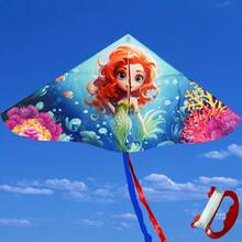 1pc Cartoon Triangle Kite With 50m Line, Suitable For Beach, Grass, Outdoor Flying Entertainment - Multicolor - View 9