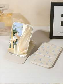 Portable Handheld Makeup Mirror, Minimalist Handheld Makeup Mirror, PU Leather Compact Folding Small Mirror, Lightweight Mini Desktop Mirror, Essential Travel Beauty Gear, Multi-Functional Daily Makeup Tool, Perfect Holiday Gift & Giveaway, Premium Beauty - Multicolor - View 9