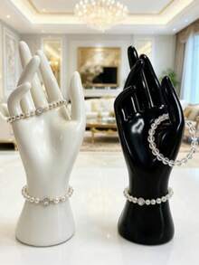 1pc Creative Exquisite Mannequin Hand Jewelry Display Stand, Multiple Styles Available, Hand Model Prop Creative OK Gesture Ring Holder Bracelet Display Rack Fake Hand Jewelry Photography Prop, Perfect For Vanity, Bedroom Desk, Store Counter, Used For Rings, Bracelets, Watches Storage And Decorative Display - 1PC - View 1