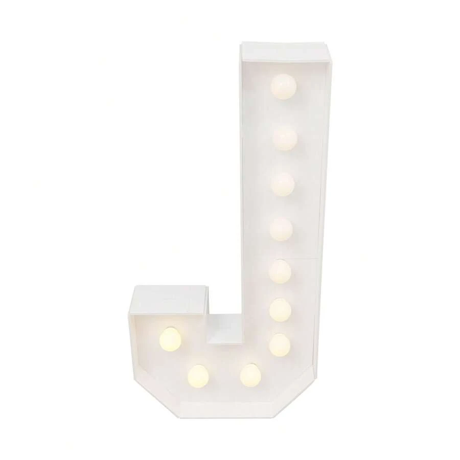YUNRUX Light-Up Letters, White Glowing Letters, Large Letter Light, Letter J - A - 查看 1