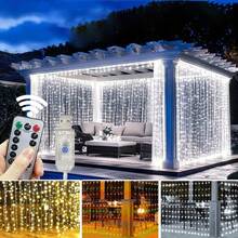 LED Curtain String Lights, USB Powered Fairy Lights Garland. 8 Lighting Modes With Remote Control (Batteries Not Included), Suitable For Home Bedroom Window Wall Stage. Romantic Proposal Confession, Birthday Party, Wedding Celebration Background Atmosphere Decoration Hanging String Lights, Valentine's Day Halloween Christmas Holiday Decoration - USB Plug Curtain Light - View 6