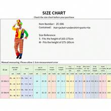 Adult Men's Color Blocking Patchwork Checkered Clown Costume Halloween Circus Carnival Funny Party Role-Playing Cosplay Performance Set - Multicolor - View 8
