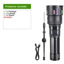 800000LM Rechargeable LED Flashlight Aluminum Alloy Torch Long Shot 1500M Great As A Gift - Black - View 15