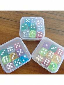 9pcs/Set Bright Polyhedral Game Dice Kit, Multi‑Color Game Dice With Transparent Portable Storage Box, Practical Supplies For Tabletop Party Games And Mathematical Teaching Games,Teacher Supplies,Classroom Must Haves - Dice - View 4