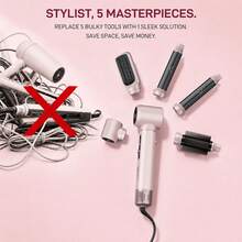 ATOPSKINS Set Pengering Rambut & Sikat Udara Panas Multifungsi 5-in-1, Sisir Pelurus & Pengeriting Otomatis & Sikat Panas dengan Layar Suhu LED, Kontrol Suhu Presisi 3 Tingkat, Hadiah Sempurna untuk Hari Ibu, Hari Valentine, Produk Penataan Rambut Penting untuk Perjalanan, Cocok untuk Semua Jenis Rambut, Berbagai Gaya Rambut dalam Satu Set - MultiWarna - View 10