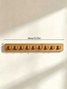 1pc Wooden Wall-Mounted Glasses Holder, Multi-Slot Fashionable Glasses Storage Rack, Wall-Mounted Glasses Display & Storage Rack, Suitable For Closet, Bedroom, Entryway, Home Decor - Multicolor - View 9