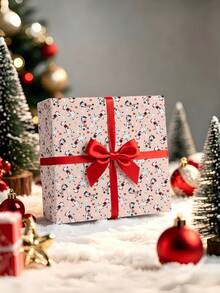 1 Roll Of Christmas Gift Wrapping Paper Featuring A Christmas Zebra Pattern;Perfect For Christmas Gift Wrapping,Holiday Party Decor,Home Festive Decoration,DIY Craft,Festive Favour Wrapping Dimensions: 43 Cm X 300 Cm. - A - View 2