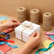 2mm 100m 天然黃麻繩 蝴蝶結手工 DIY 婚禮禮品包裝園藝縫紉派對手工裝飾配件 - 黃麻色 - 查看 8