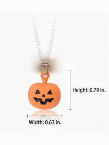 suteyi Halloween Themed Necklace, Horror Ghost Screaming Pumpkin Bat Cupcake Pendant Necklace, Halloween Party Costume Accessory, Suitable For Daily Wear And Holiday Gift - Multicolor - View 6