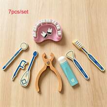1 Set Wooden Children's Pretend Doctor Toy Doctor Nurse Game, Realistic Stethoscope Syringe, Pretend Injection Game, Children's Role Play Educational Game - Multicolor - View 14