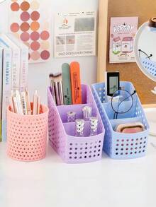 1 Set Multifunctional Storage Box + Pen Holder, Suitable For Students And Office Use, Desktop Organizer Storage Box, Applicable To Office Desktop Accessories, Desktop Organizer, Pencil Case, Stationery Supplies - Sets - View 7