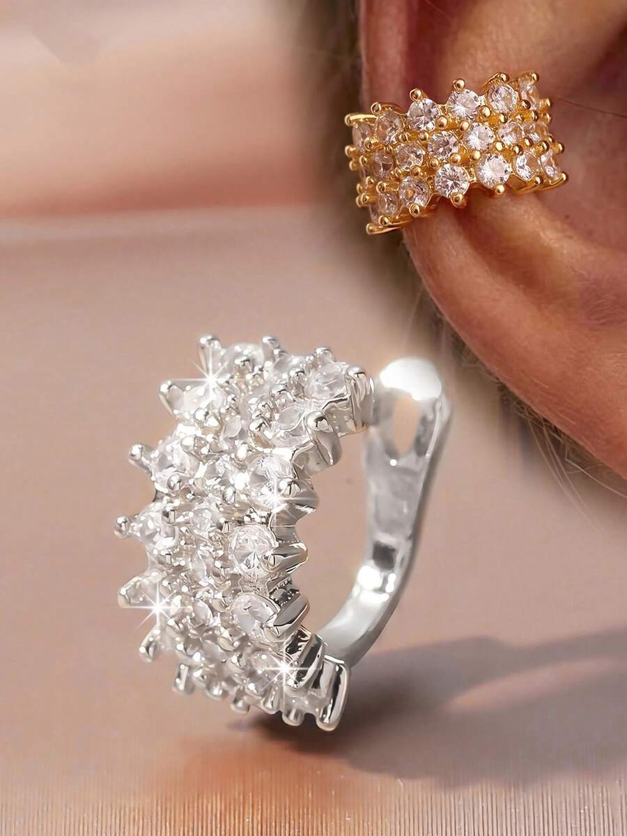 1pc Luxury Style Exquisite High-End Women's Earrings Suitable For Commuting, Dating, Evening Party, Holiday Wear - Clip-on Earrings - View 1