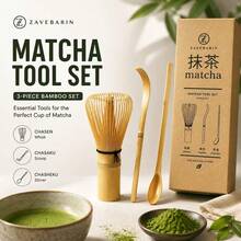 3pcs/Set Bamboo Whisk Tea Spoon Matcha Whisk Tea Spoon And Scoop Tea-Making Tools Back To School Halloween Decor Wall Decor, Bedroom Curtains Living Room Decor Fall Decor,Christmas Decorations - 3-piece Set - View 1