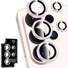 Eagle Eye CD Texture Lens Film, Compatible With Samsung Galaxy A26/A36/A56/A57/A37/S26/S26 Plus/S26 Ultra/S25 FE/25 Edge/A07/A17 Camera Lens Protector, Lens Protection Film, Lens Protection Pad, Full Coverage High Definition Protection, Scratch-Resistant Wear-Resistant Tempered Glass, Bubble-Free Adhesive, Clear Photos, Fashionable Decoration, Easy Installation, Durable, Stylish And Beautiful, Waterproof, Shockproof, Scratch-Resistant - Pink - View 5