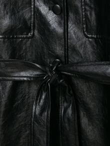 Seelio Autumn New Women's European & American Style Fashion Minimalist Versatile Leather Effect Jacket - Black - View 9