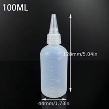 1/3 Buah Botol Plastik Semi-Transparan Ujung Lancip, Botol Perjalanan Portabel dengan Skala, Botol Dispenser Cairan Isi Ulang, Botol Pipet Cairan - Clear - View 7