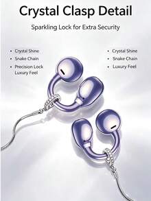 Arvin Anti-Lost Ear Clip Lanyard Compatible With Huawei FreeClip 2, Shokz OpenDots-ONE, TOZO Open-EarRing, Adjustable Metal Snake Bone Chain Earphone Lanyard Holder, Universal Clip-On Earphone Anti-Drop Rope Accessory, Suitable For Sports, Running, Travel - View 5