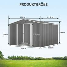 Storage Shed Grey Made Of Metal For Garden And Outdoor - Grey - View 1
