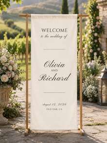 Wedding Fabric Welcome Banner, Bohemian Wedding, Bridal Shower Sign, Personalized Name, Customized Minimalist Welcome Sign, Wedding Decor - Multicolor - View 9