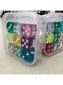 9pcs/Set Bright Polyhedral Game Dice Kit, Multi‑Color Game Dice With Transparent Portable Storage Box, Practical Supplies For Tabletop Party Games And Mathematical Teaching Games,Teacher Supplies,Classroom Must Haves - Dice - View 6
