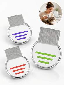 7Alas 1 chiếc lược chải lông thú cưng mini bằng thép không gỉ răng mịn, phù hợp cho mèo và chó nhỏ, dụng cụ chải lông loại bỏ trứng ve và chấy rận, dùng tại nhà và khi đi du lịch, dịu nhẹ và thân thiện với da - Nhiều màu - Xem 9