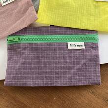 Multifunctional Fabric Storage Bag Student Stationery Pencil Case - Yellow - View 3