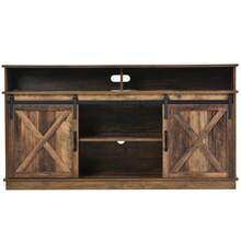 Tv Stand Brown Made Of Wood For Living Room - 棕色 - 查看 1