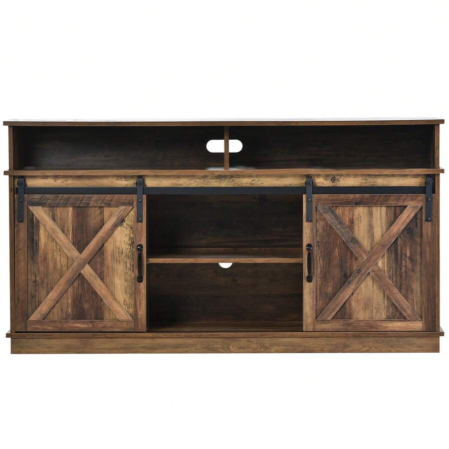 Tv Stand Brown Made Of Wood For Living Room - 棕色 - 查看 1