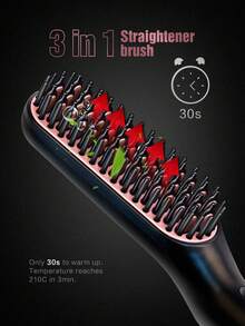 UKLISS 2026 Upgraded Men's Hair & Beard Straightener – Professional Electric Flat Iron With Comb, Fast-Heating Styling Tool For Smooth, Neat Hair & Beard - Black - View 6