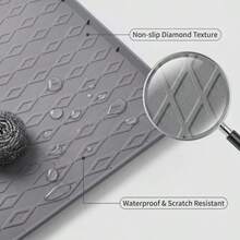 Non-Slip Waterproof Dustproof Thickened Silicone Washing Machine Protection Mat, Top Storage Mat For Washing Machine And Dryer, Suitable For Washing Machine, Dryer And Refrigerator, Easy To Clean, Suitable For Kitchen Countertop, RV - View 6