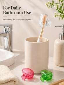 Transparent Toothbrush Head Cover With Spring Clip Closure, Dust-Proof Protective Cap, Keeps Brush Head Clean - Multicolor - View 4