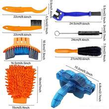 8 peças/1 conjunto Kit de Ferramentas de Limpeza de Bicicleta, Conjunto de Limpador e Escova de Corrente, Acessórios de Bicicleta, Bicicleta de Montanha, Motocicleta, Acessórios Universais de Bicicleta, Ferramentas de Manutenção, Escova Grande, Escova Pequena, Conjunto Portátil, Adequado para Limpeza Completa da Bicicleta - Multicolorido - Visão 10