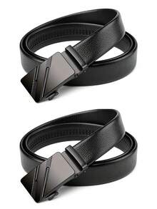 2/1pc Men's Classic Fashion Automatic Buckle Belt, Soft Durable Casual Waist Strap, Versatile Trouser Belt For Daily Leisure And Everyday Outfits. - Multicolor - View 8