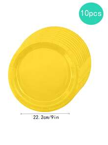 10件組一次性派對餐具套組，包含7英吋與9英吋紙盤，可用作晚餐盤、甜點盤，派對裝飾與用品，多色可選 - 多色 - 查看 28
