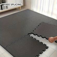 [20pcs Soft EVA Fitness Mats] 20pcs Black EVA Interlocking Fitness Mats - Soft, Non-Slip, Waterproof, Suitable For Home Gym, Training And Body Shaping - Multicolor - View 11