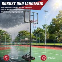 Basketballkorb höhenverstellbar 150–260 cm, Basketballständer mit Rollen für Garten Outdoor - Schwarz - Übersicht 6