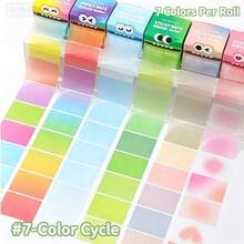 105 Sheets Pearl Texture Self-Adhesive Sticky Notes, Cute Monster Pattern Transparent Sticky Note Roll, Fun Rainbow Cartoon Memo Pad, Tear-Off Writable Pages, Creative Practical Gift For Teachers And Students Back To School Season, Suitable For School Classroom Office Desk Organization, Suitable For Color Coding Replacement, Multi-Function Planner Marker Memo Stickers - A - View 3