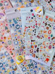 Happy Animal World Cartoon 3D Crystal Stickers Decoration Scrapbook DIY Planner Cute Diary Stationery Stickers Gift - Multicolor - View 2