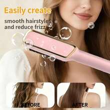 BLUTOOL Hair Straightener Brush, Fast Heating Ceramic Straightening Comb With 5 Temperature Settings, Anti-Scald , Portable Frizz-Free Straightening Brush For Women, Perfect For Home Salon Travel - US A Type Plug(110-127V) - View 4