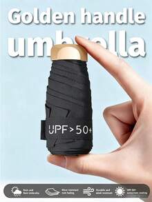 19cm/7.5in Mini Folding Umbrella, Portable Outdoor Sun Umbrella With Storage Bag, UV Protection Sunshade, Sun Protection Product, 6 Ribs + Thick Black Rubberized UV Coating, Travel Essential, Perfect For Outdoor, Travel, Summer Sun Protection, Windproof And Waterproof - Multicolor - View 2
