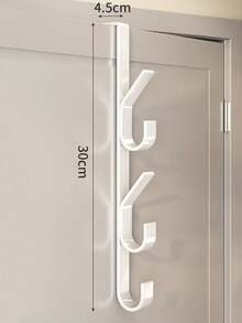 2/3/5/7 Hooks Over Door Hook, Coat Hook, Towel Hook Storage Rack, Used After Shower To Hang Towels, Clothes, Hats, Bathroom, Closet, Used To Hang Coats, Clothes, Backpacks, Hats, Wallets, Metal Towel Rack - White - View 10