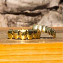 4 buah Grillz Gigi Serigala Berlapis Elektroplating Gaya Hip Hop, Penutup Gigi Taring Vampir Halloween, Penutup Gigi Dekoratif untuk Pesta, Pertemuan, dan Pertunjukan Panggung - MultiWarna - View 3