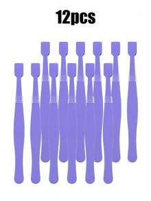 12pcs/6pcs/3pcs/1pc Flat Head Eyelash Curler, Portable Pouch Lash Tool, Salon Lash Tool For Combing And Separating Individual Lashes, Eyelash Grooming Tool Suitable For Eyelash Perming, Keratin Lash Lift, Eyelash Extension Operations, Non-Slip Handle Design For Easy Use, Home DIY Eyelash Grooming, Salon Store, Lightweight And Non-Scratching, Reusable And Durable - Multicolor - View 10