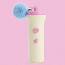 1pc Electric Retractable Cat Teaser Wand Toy, One‑Click Recycle Plush Pom‑Pom Bell Interactive Play Toy, Stimulate Hunting Instinct, Indoor Entertainment Exercise Toy For Kitten & Small Pet - Multicolor - View 8