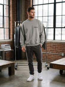 Fear Of God Essentials FW24 Light Heather Gray Crewneck Sweatshirt, Oversized Soft Fleece Pullover For Daily Street Wear, Casual Hangout - Light Heather Gray - View 5
